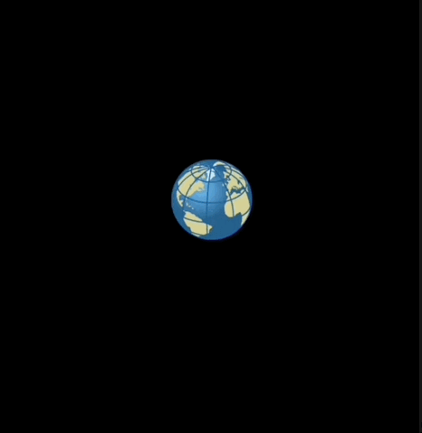Illustration animée d'une projection azimutale