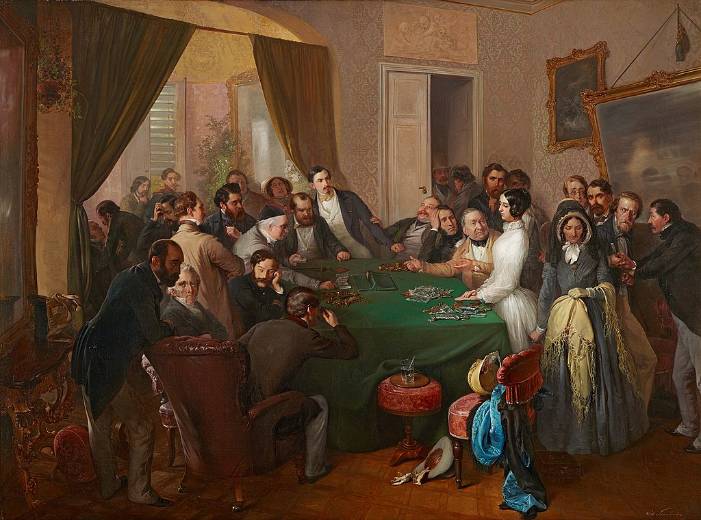 tableau représentant une partie de cartes